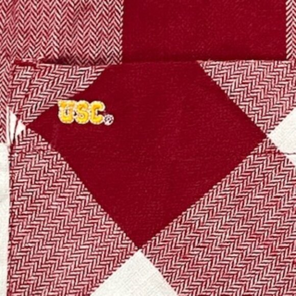 USC Red Plaid Paxton Long‎ Sleeve Flannel Shirt Women Size Small - Picture 3 of 14